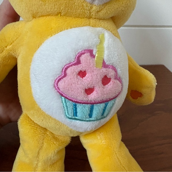 Care Bears 9” Yellow BIRTHDAY Bear Stuffed Bean Plush Cupcake Party Hat Rare - Picture 5 of 6